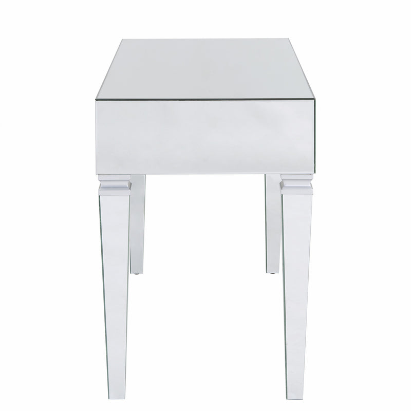 47" Silver Mirrored Writing Desk With Three Drawers - Office