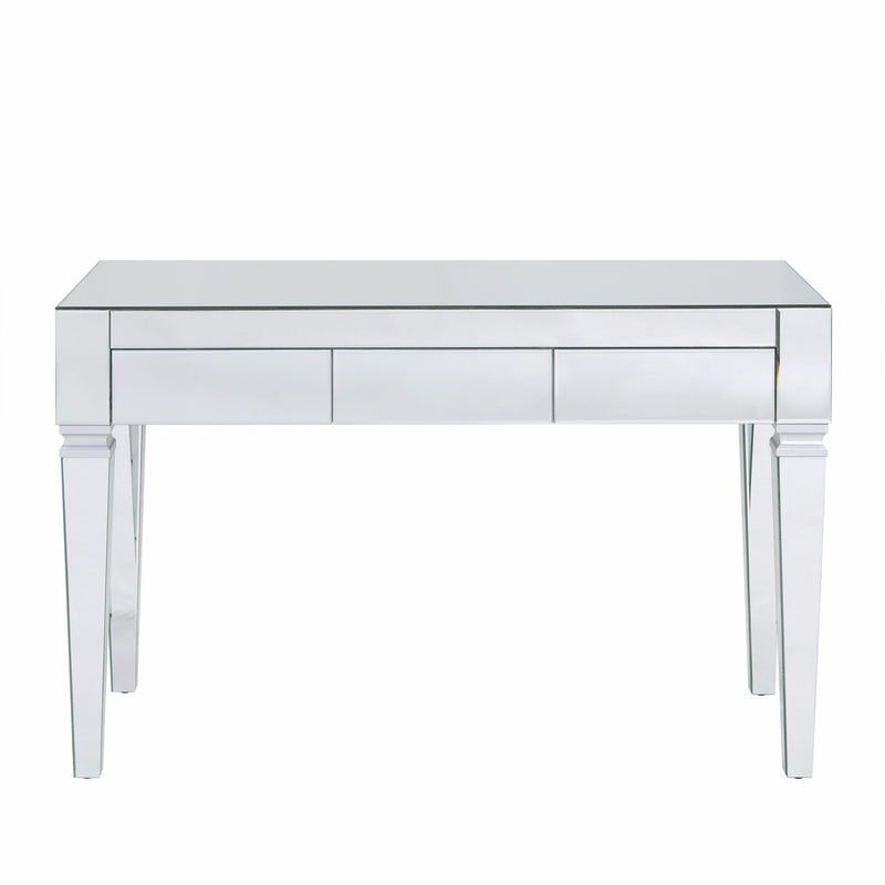 47" Silver Mirrored Writing Desk With Three Drawers - Office