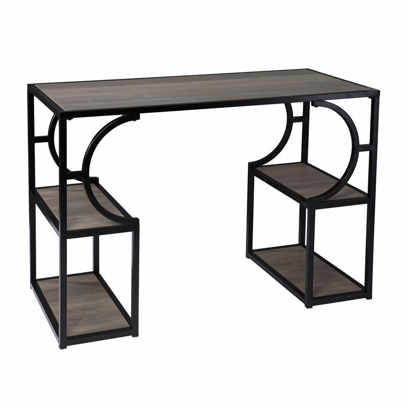 44" Gray and Black Wood Pedestal - Office