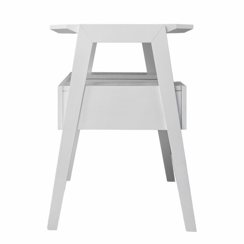 48" White Wood With Two Drawers - Office