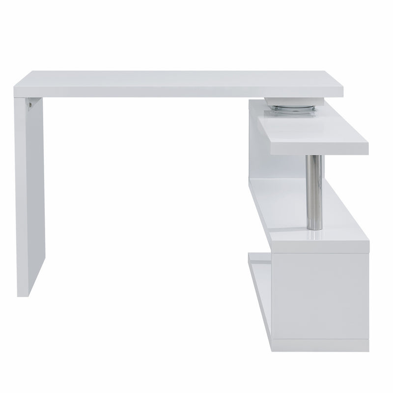 45" White Wood Corner Pedestal - Office