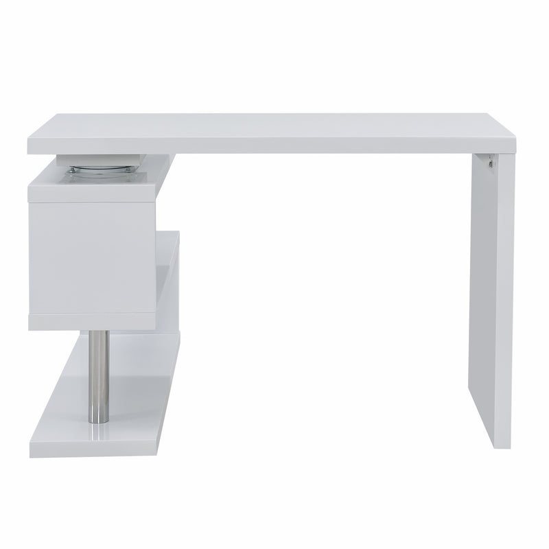 45" White Wood Corner Pedestal - Office