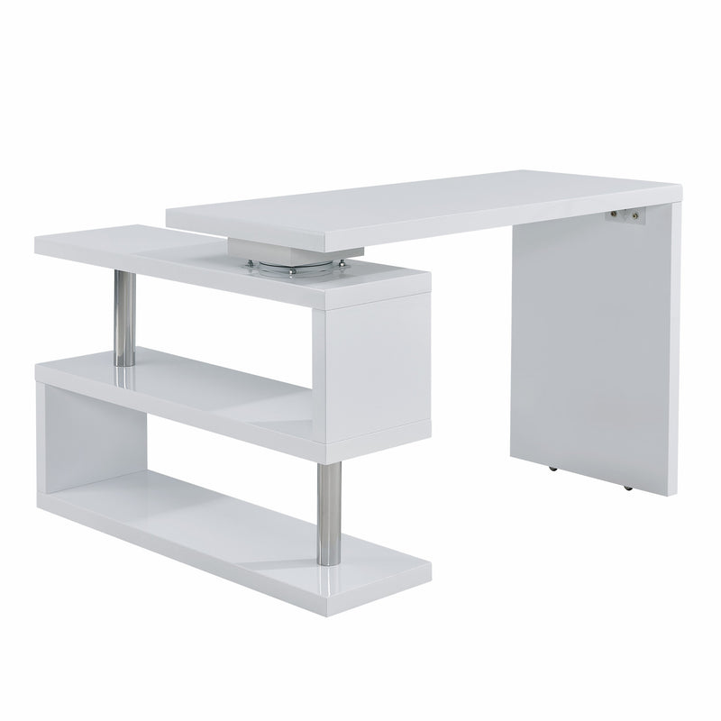 45" White Wood Corner Pedestal - Office