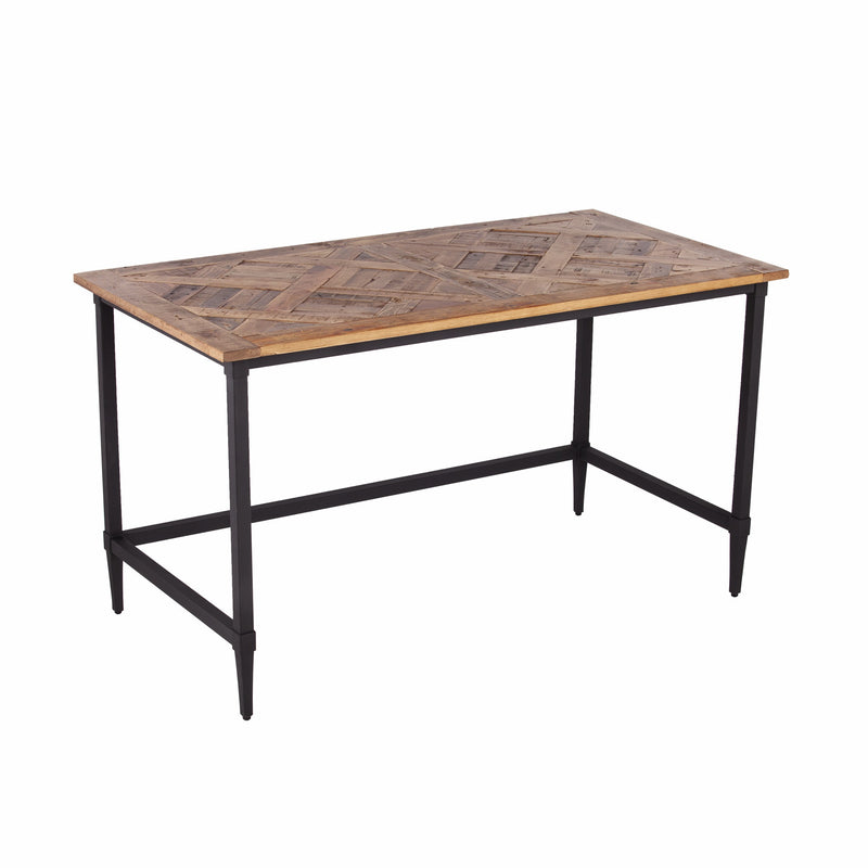 53" Natural and Black Wood Writing Desk - Office