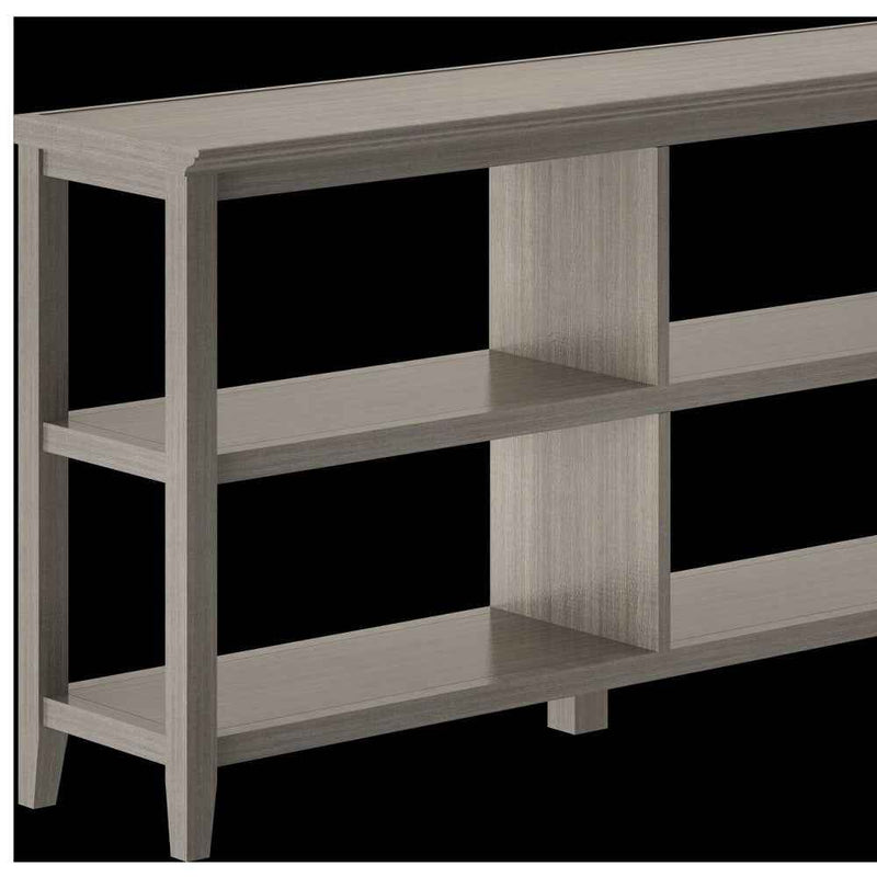 Gray Solid and Manufactured Wood and Solid Wood Double Bookcase