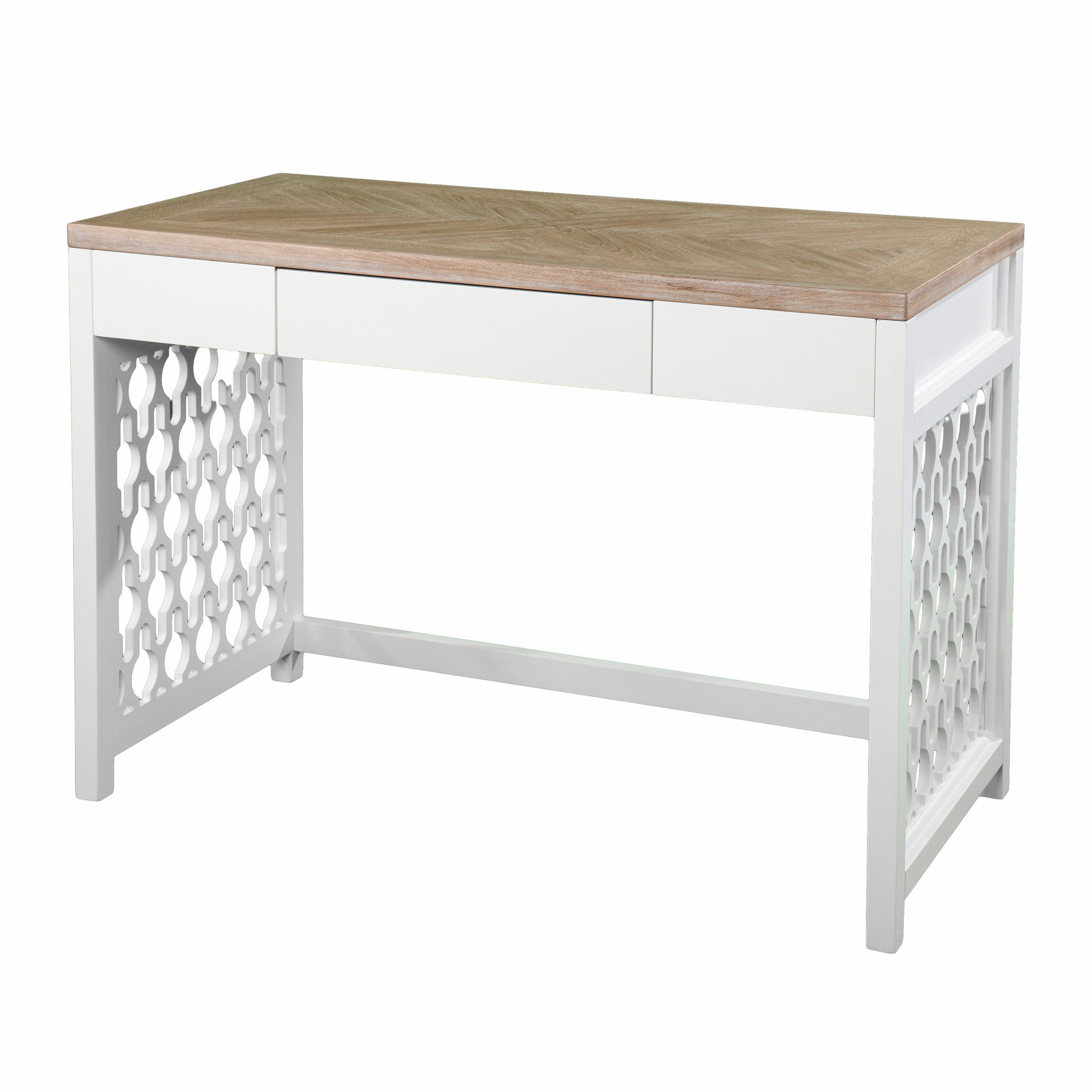 43" Natural and White Wood - Office