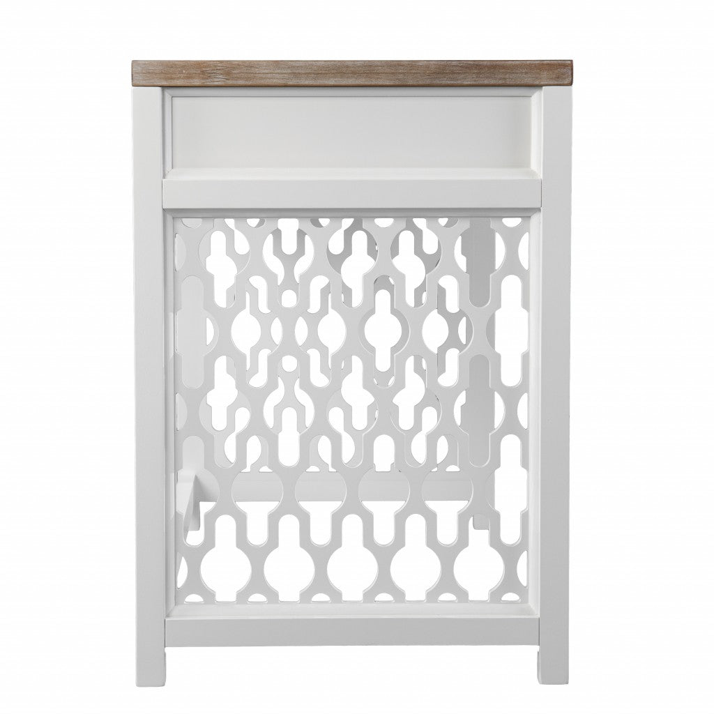43" Natural and White Wood - Office