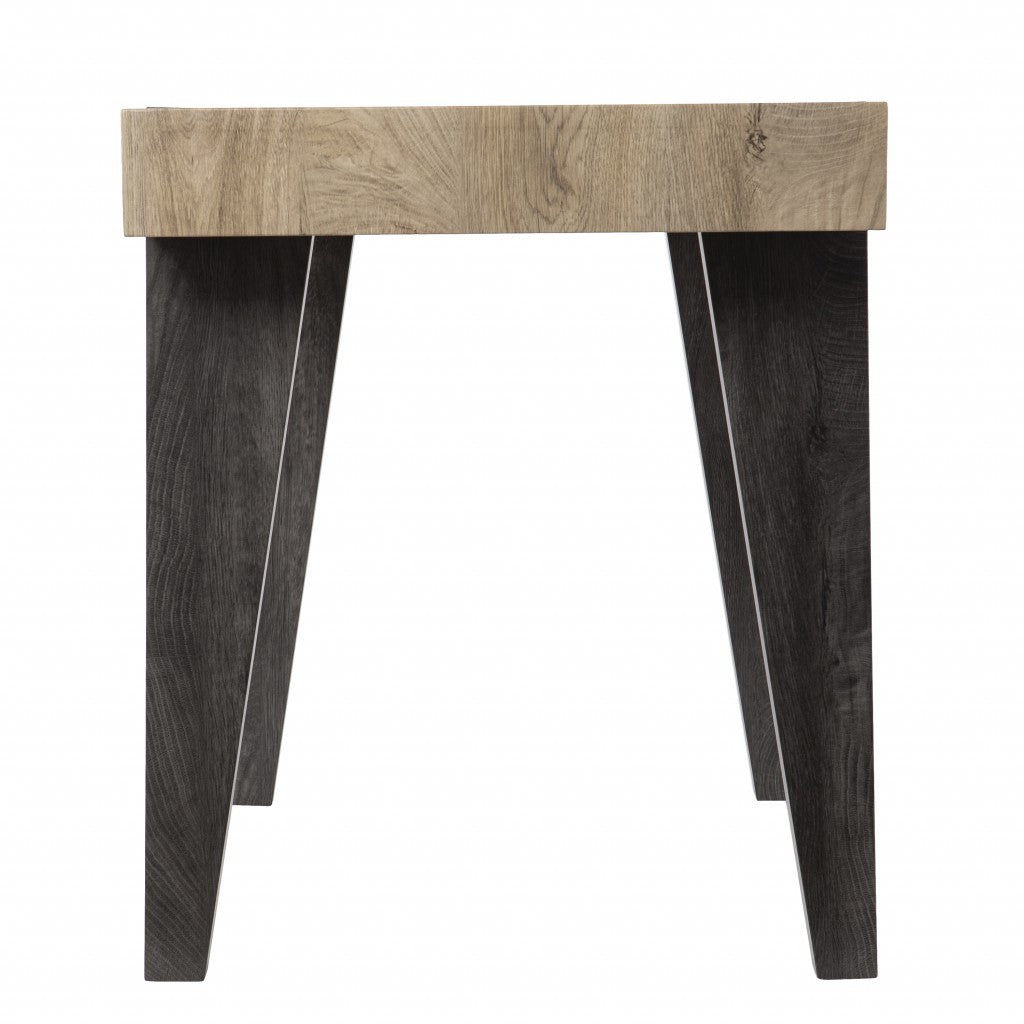 45" Natural and Dark Brown Wood Parsons - Office