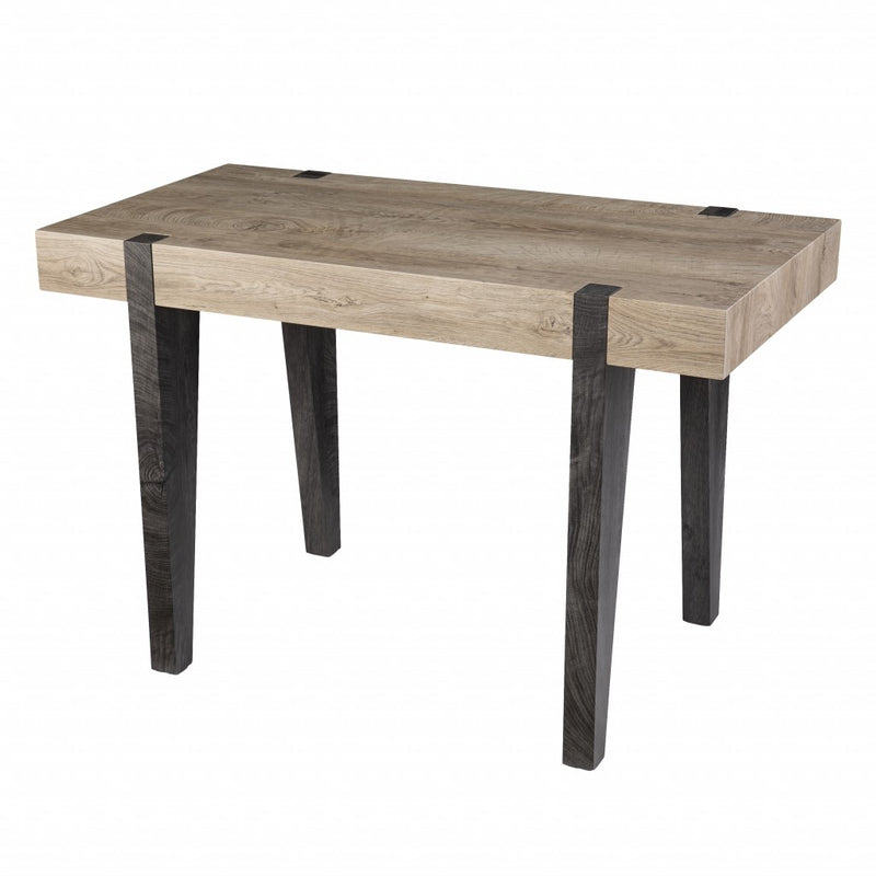 45" Natural and Dark Brown Wood Parsons - Office