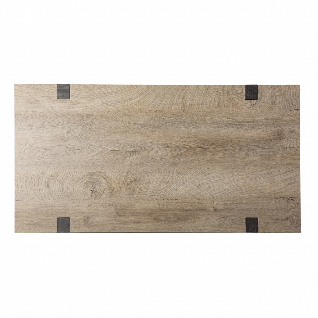 45" Natural and Dark Brown Wood Parsons - Office