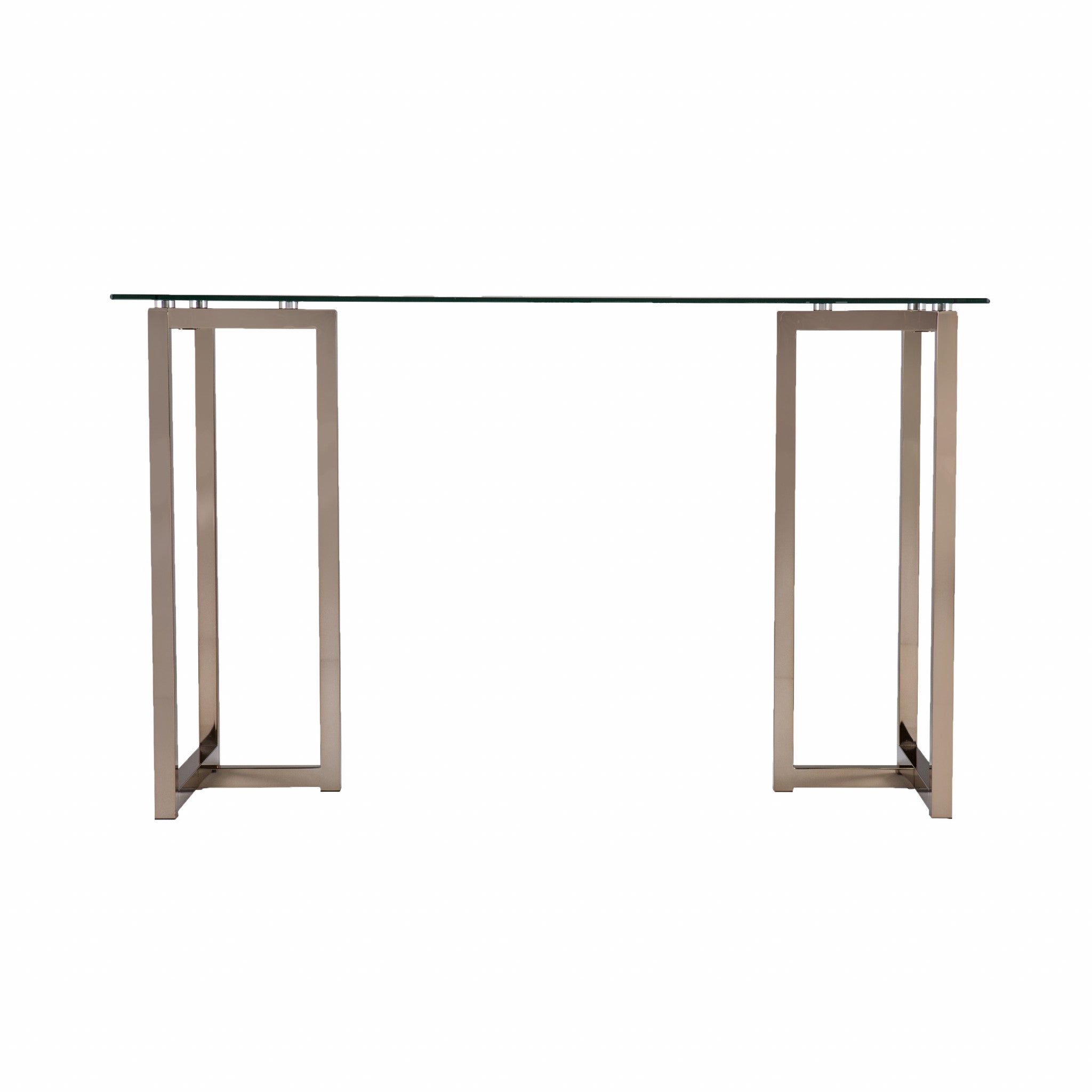 48" Clear and Champagne Glass Writing Desk - Office