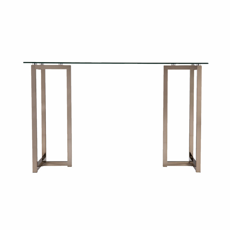 48" Clear and Champagne Glass Writing Desk - Office