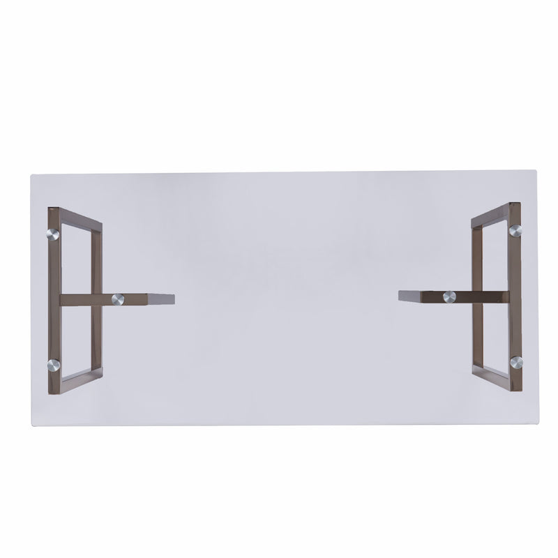 48" Clear and Champagne Glass Writing Desk - Office