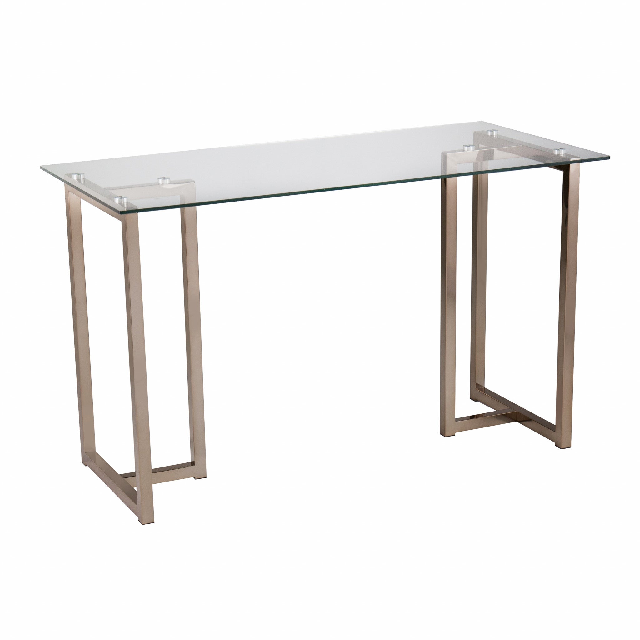 48" Clear and Champagne Glass Writing Desk - Office