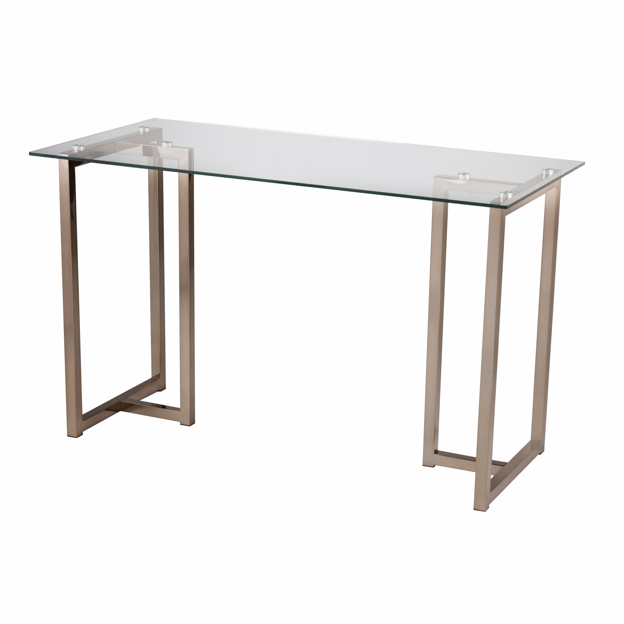 48" Clear and Champagne Glass Writing Desk - Office