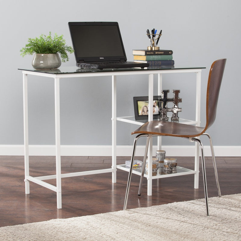 42" Clear and White Glass and Iron - Office
