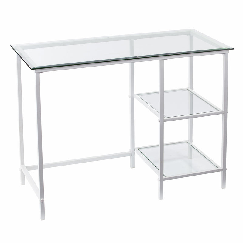 42" Clear and White Glass and Iron - Office