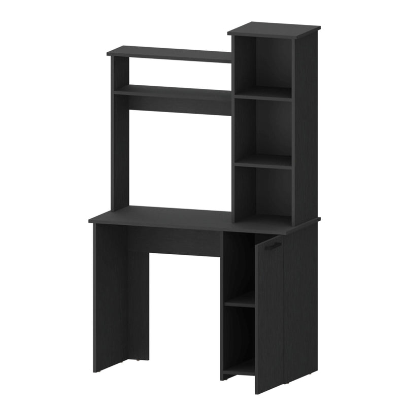 39" Black Computer Desk With Hutch - Office