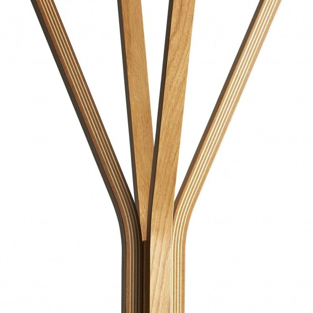 68" Natural Modern Wood Coat Tree Rack - Office