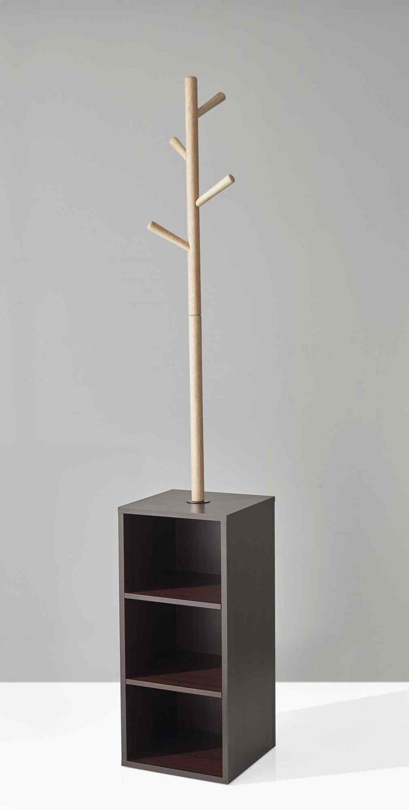 12" X 12" X 69" Walnut Walnut Storage Coat Rack - Office Supplies