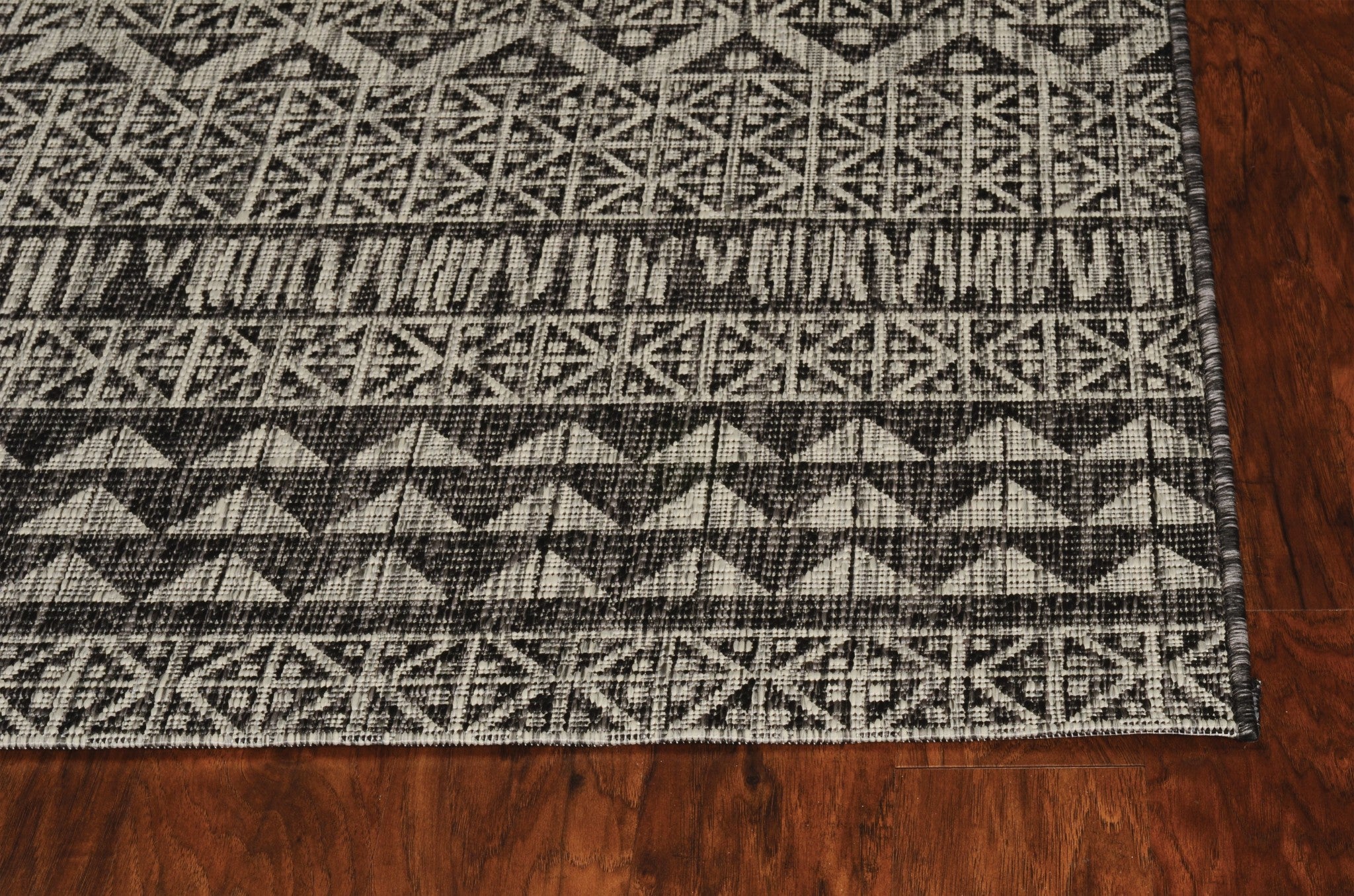 3' X 4' Charcoal Southwestern Indoor Outdoor Area Rug - Outdoor