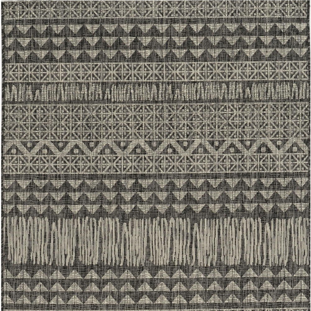 3' X 4' Charcoal Southwestern Indoor Outdoor Area Rug - Outdoor