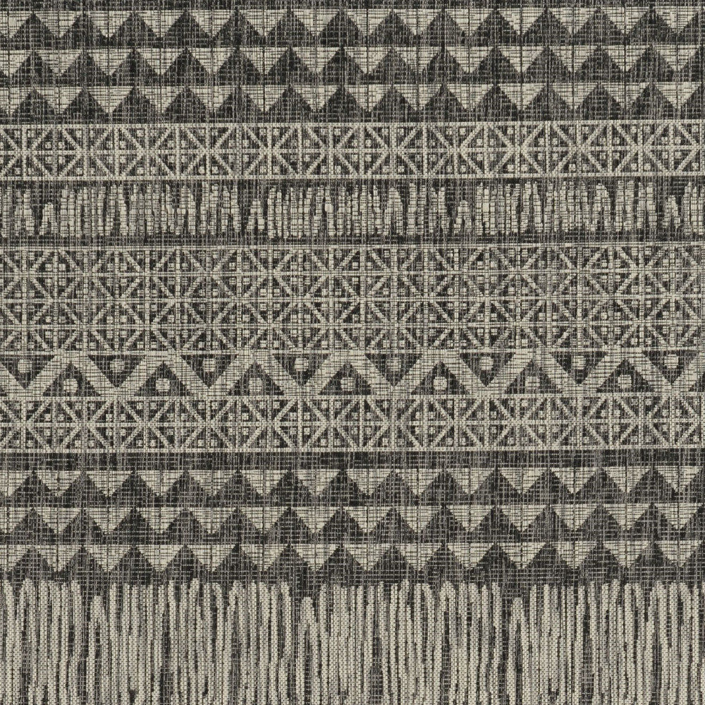 3' X 4' Charcoal Southwestern Indoor Outdoor Area Rug - Outdoor
