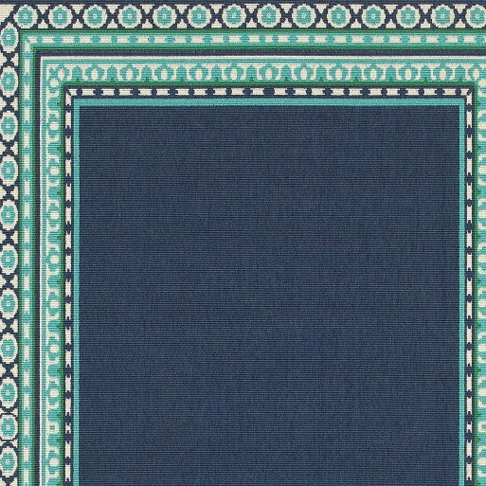 7' X 10' Blue and Green Indoor Outdoor Area Rug - Outdoor