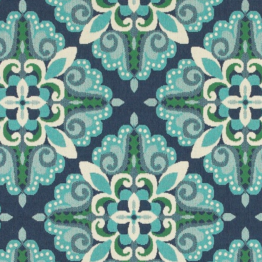 8' X 11' Blue And Green Indoor Outdoor Area Rug - Outdoor