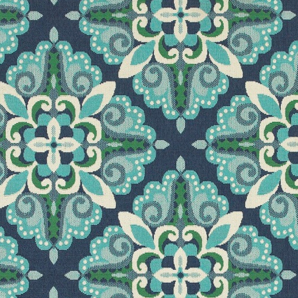 7' X 10' Blue And Green Indoor Outdoor Area Rug - Outdoor