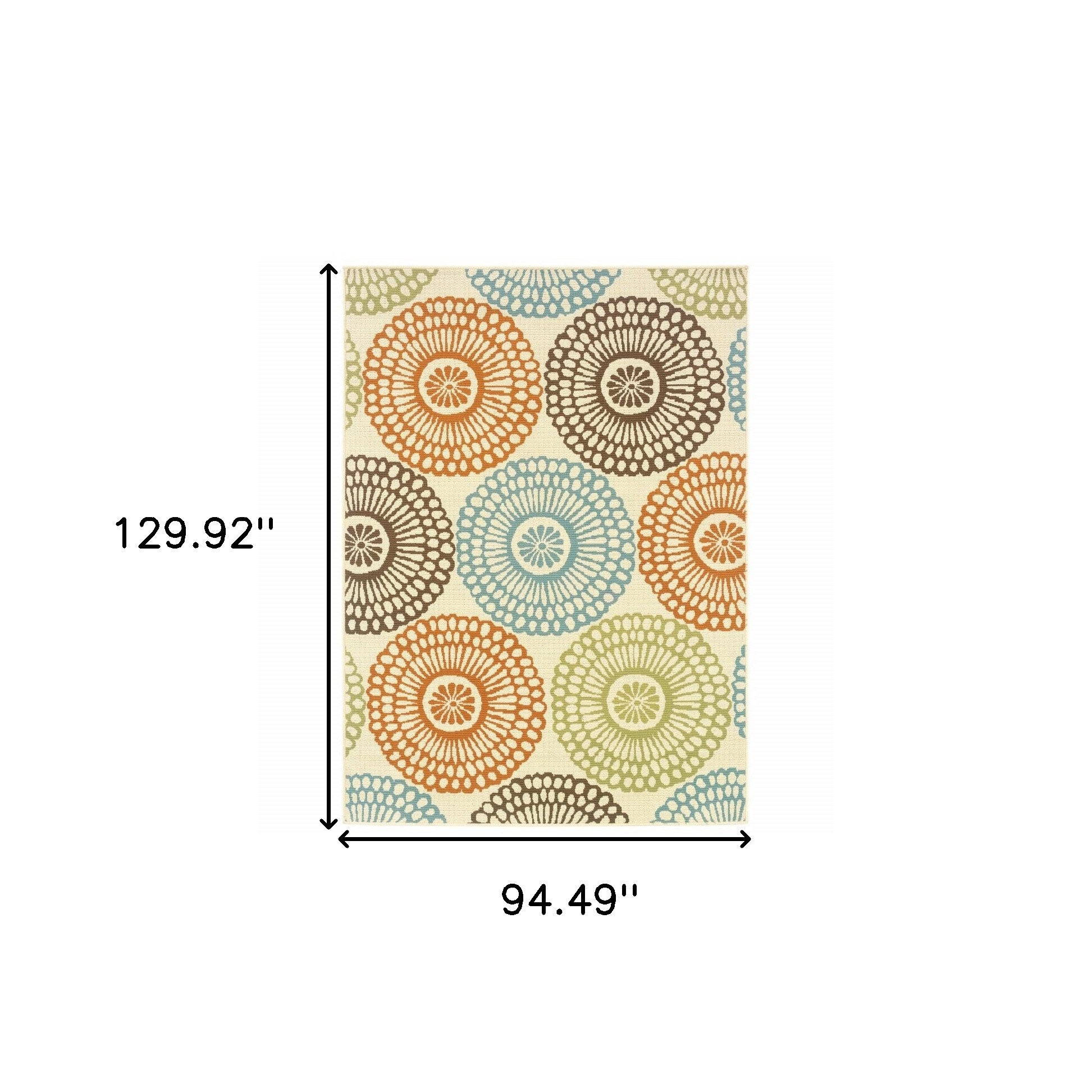 8' X 11' Beige Indoor Outdoor Area Rug - Outdoor