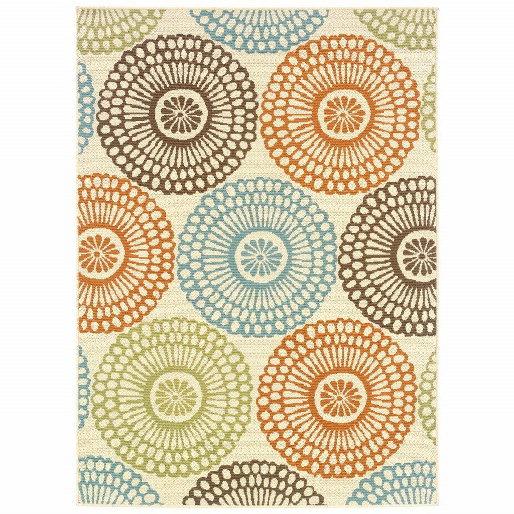 7' X 10' Beige Indoor Outdoor Area Rug - Outdoor