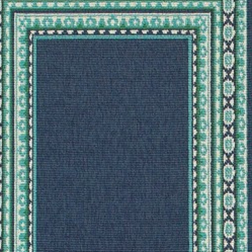 2' X 8' Blue and Green Indoor Outdoor Area Rug - Outdoor