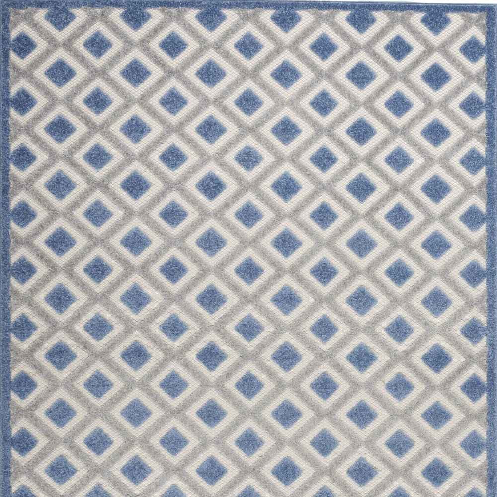 5' X 8' Blue And Gray Indoor Outdoor Area Rug