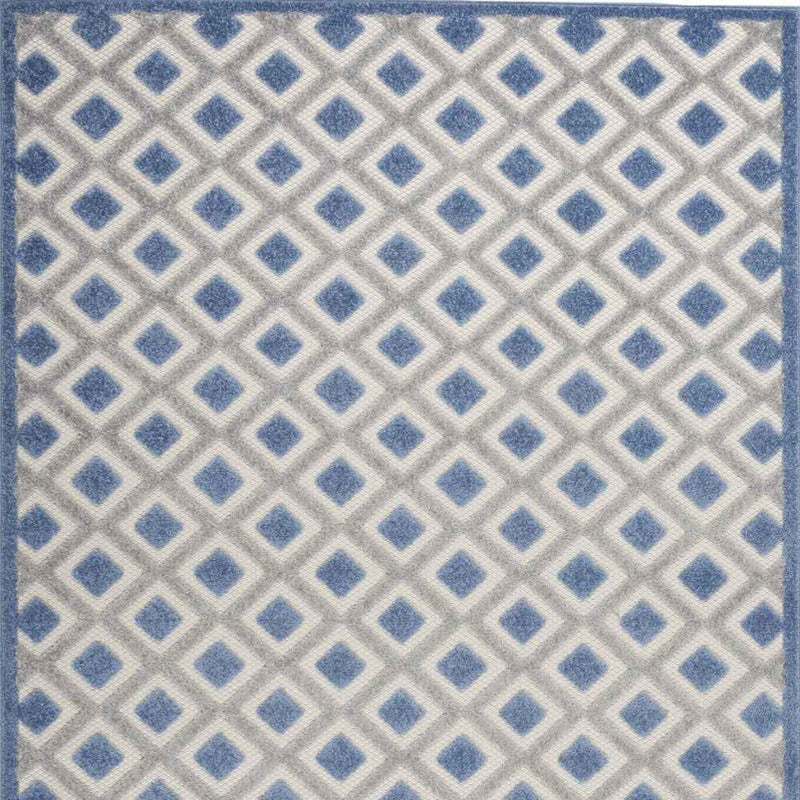 5' X 8' Blue And Gray Indoor Outdoor Area Rug