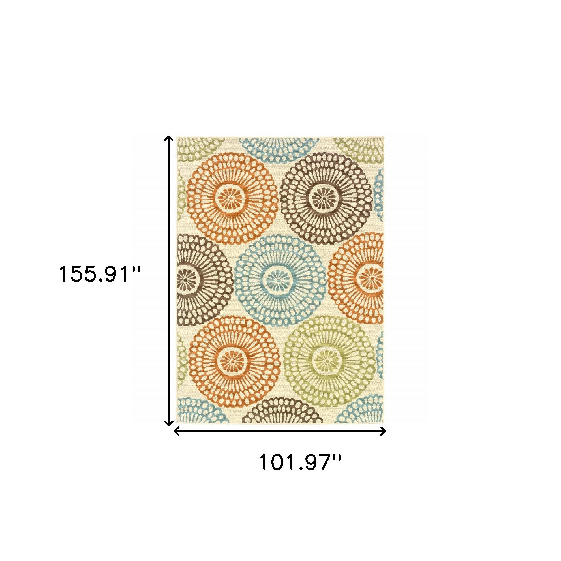 8' X 13' Beige Indoor Outdoor Area Rug - Outdoor