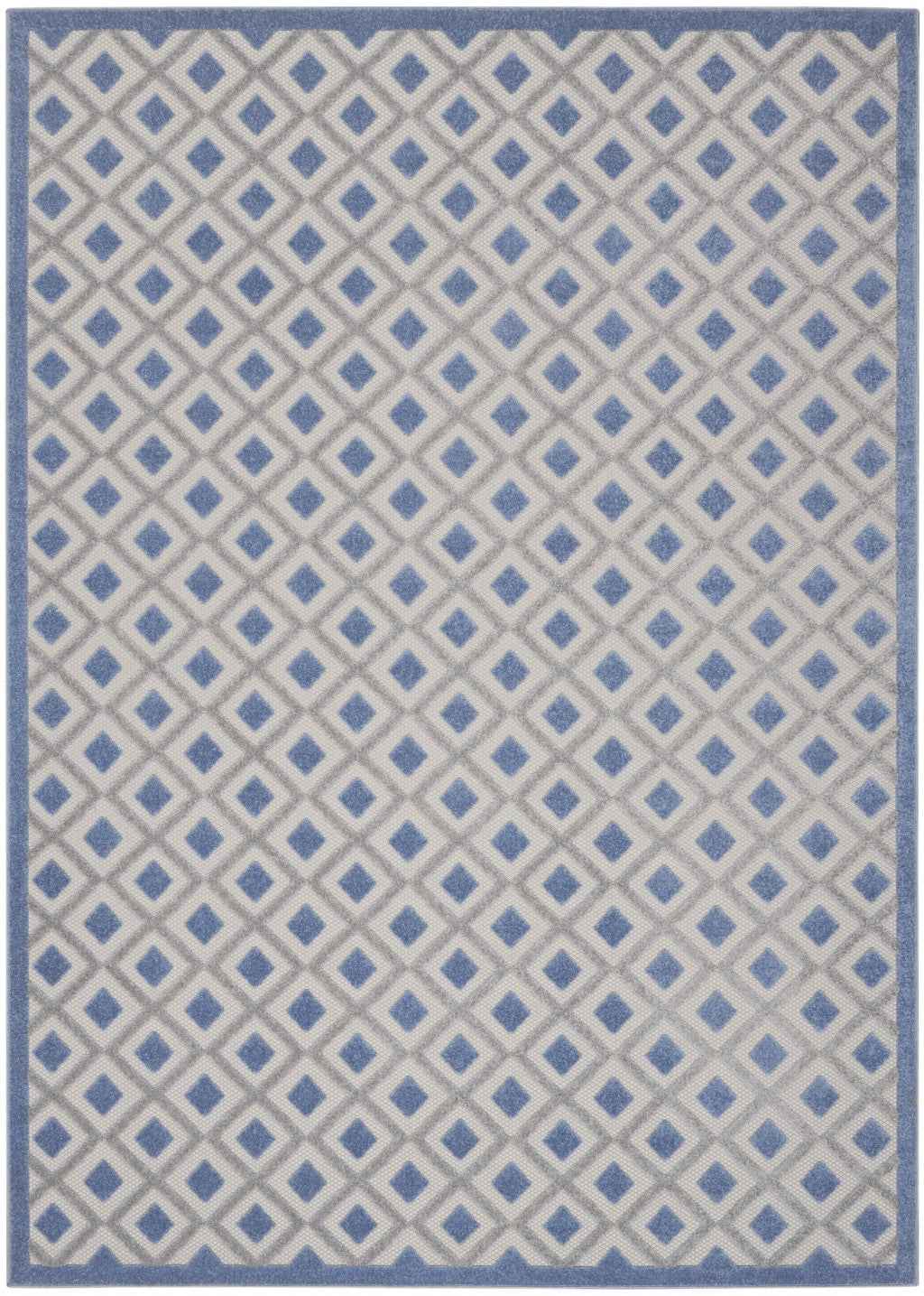 8' X 11' Blue And Gray Indoor Outdoor Area Rug