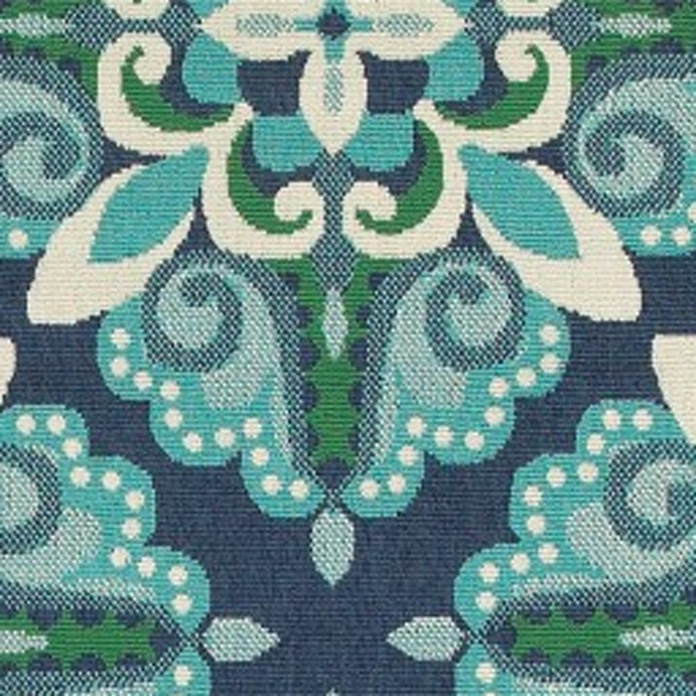 2' X 8' Blue and Green Indoor Outdoor Area Rug - Outdoor