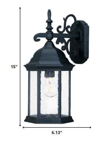 Petite Matte Black Domed Hanging Lantern Wall Light