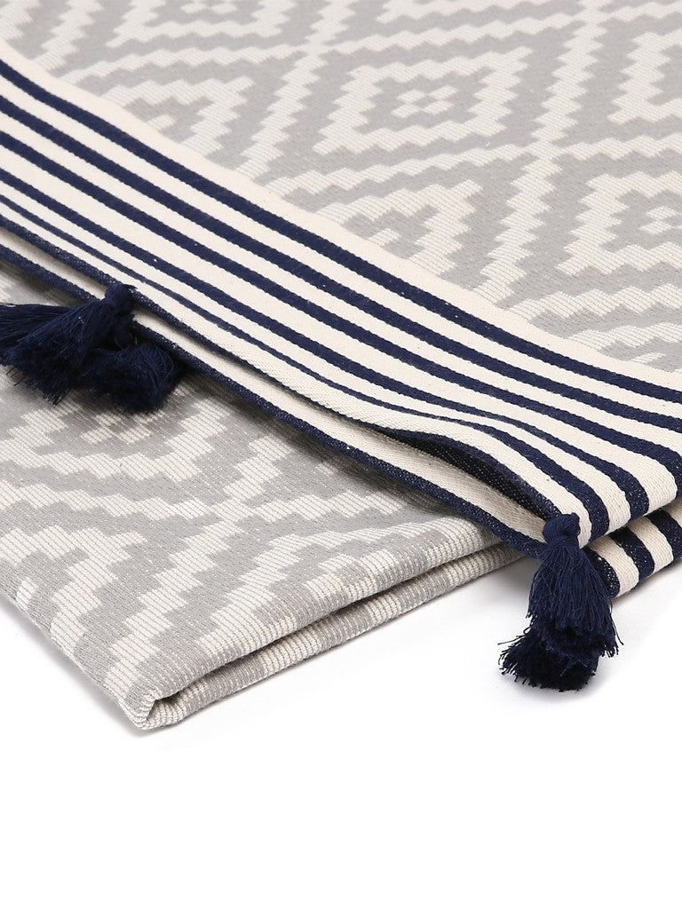 Gray Tribal Design Turkish Towel Beach Blanket - Outdoor