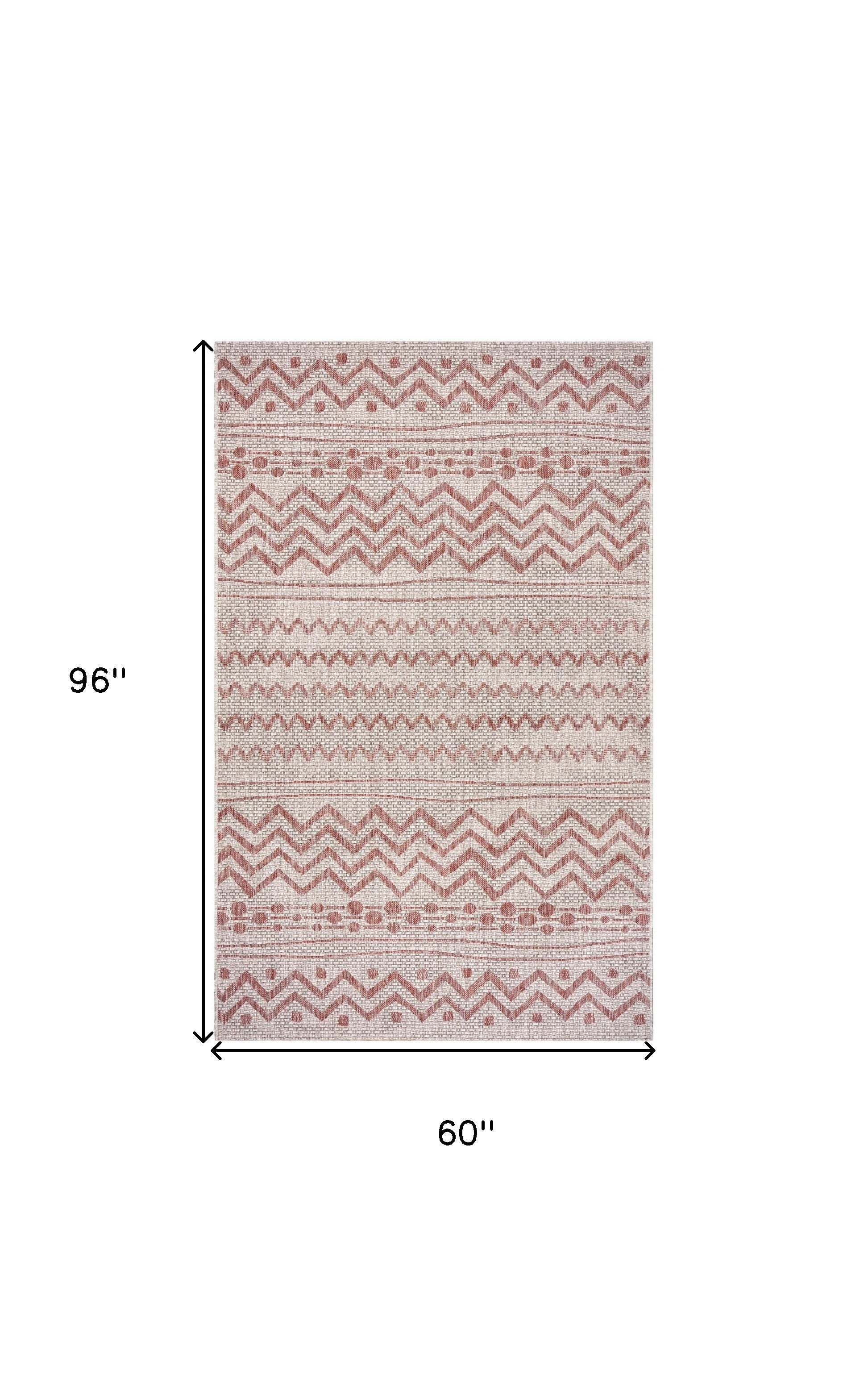 5' X 8' Beige Indoor Outdoor Area Rug - Outdoor