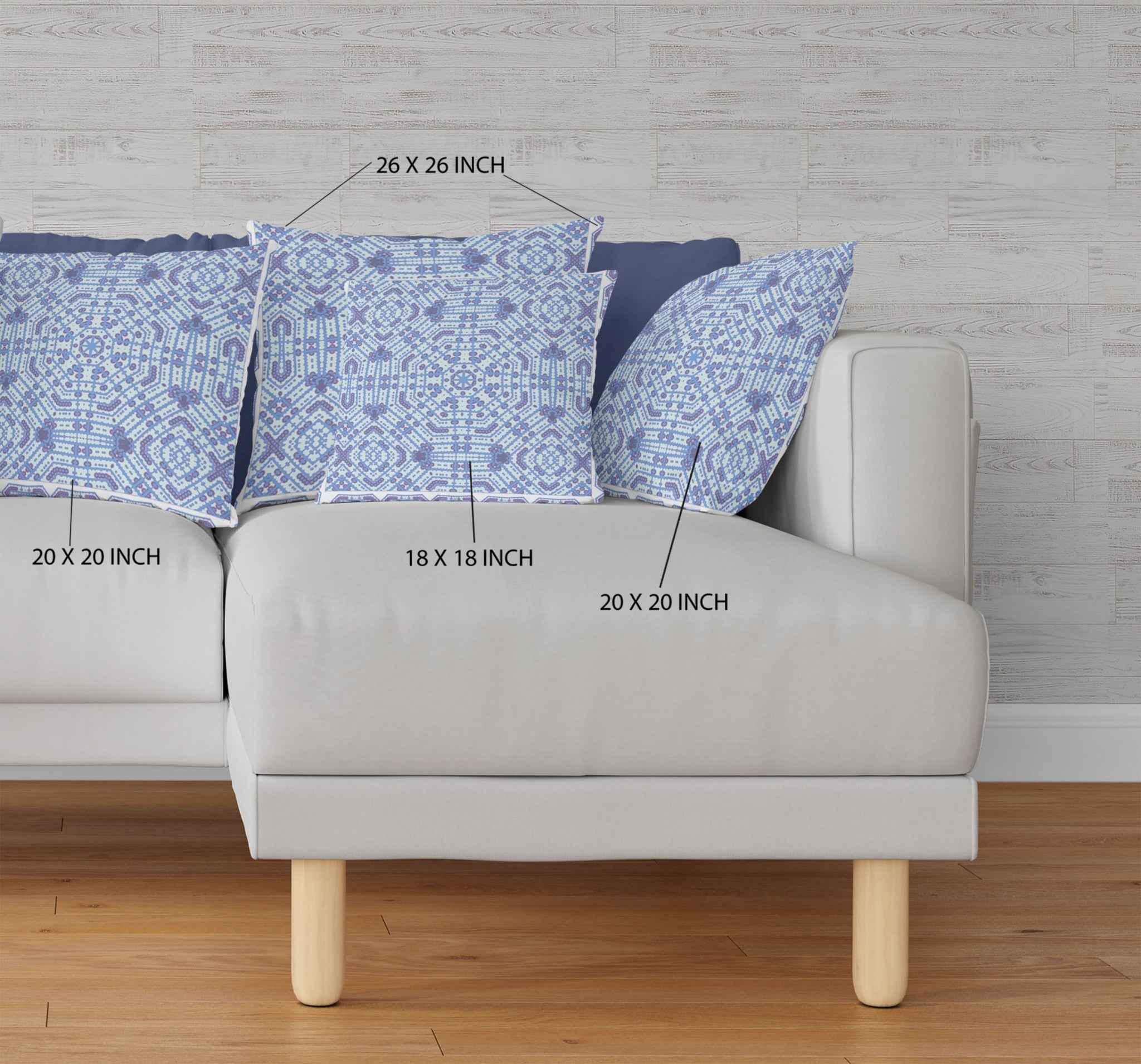 20” Cyan Blue Geostar Indoor Outdoor Throw Pillow