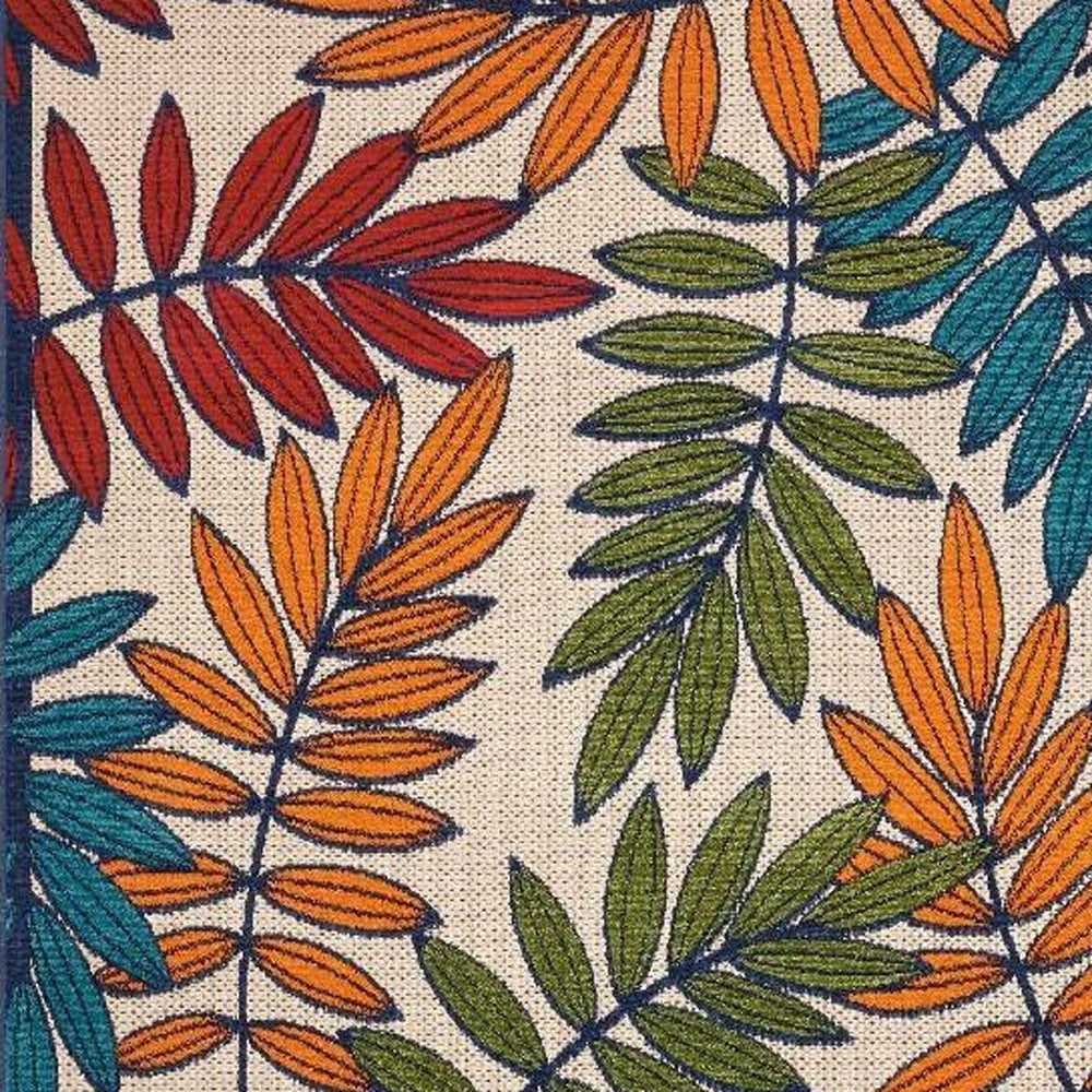 10' X 13' Blue And Beige Indoor Outdoor Area Rug - Outdoor