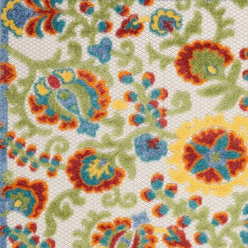 3' X 4' Green And Ivory Indoor Outdoor Area Rug