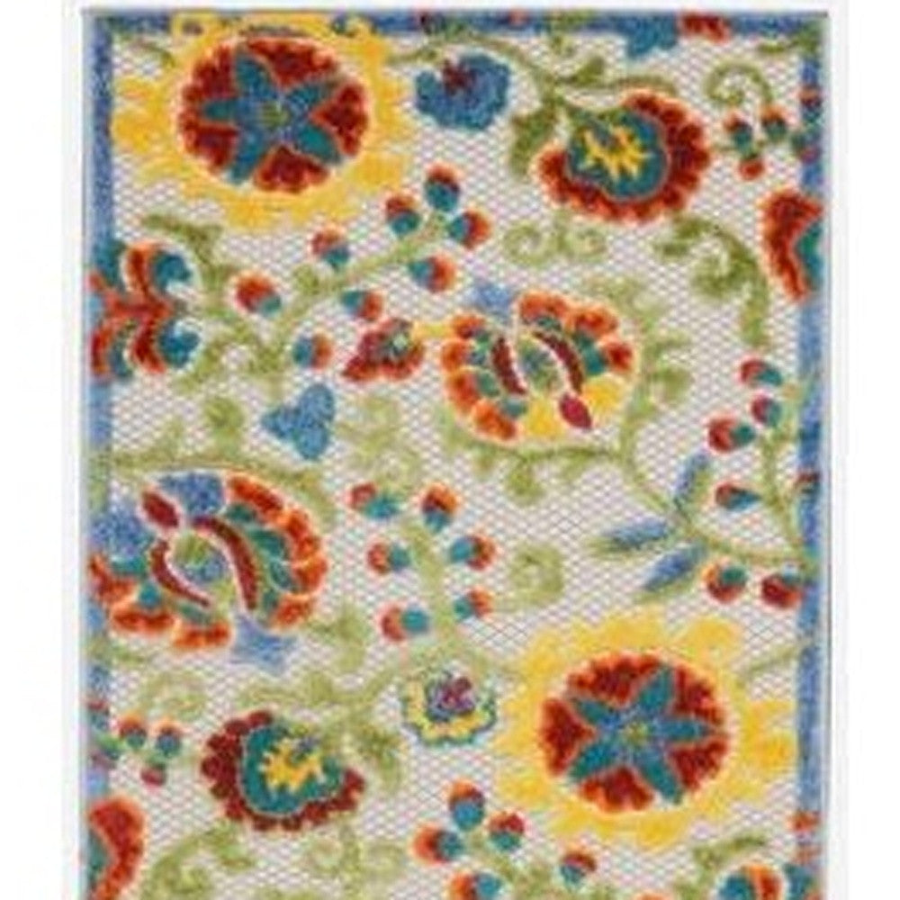 12' Ivory Indoor Outdoor Runner Rug - Outdoor