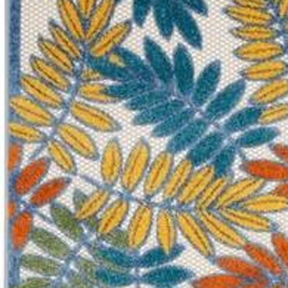 12' Teal Blue Indoor Outdoor Runner Rug - Outdoor