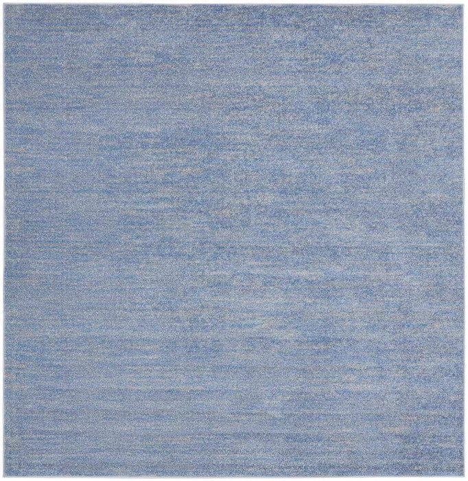 7' Blue And Gray Square Indoor Outdoor Area Rug - Outdoor