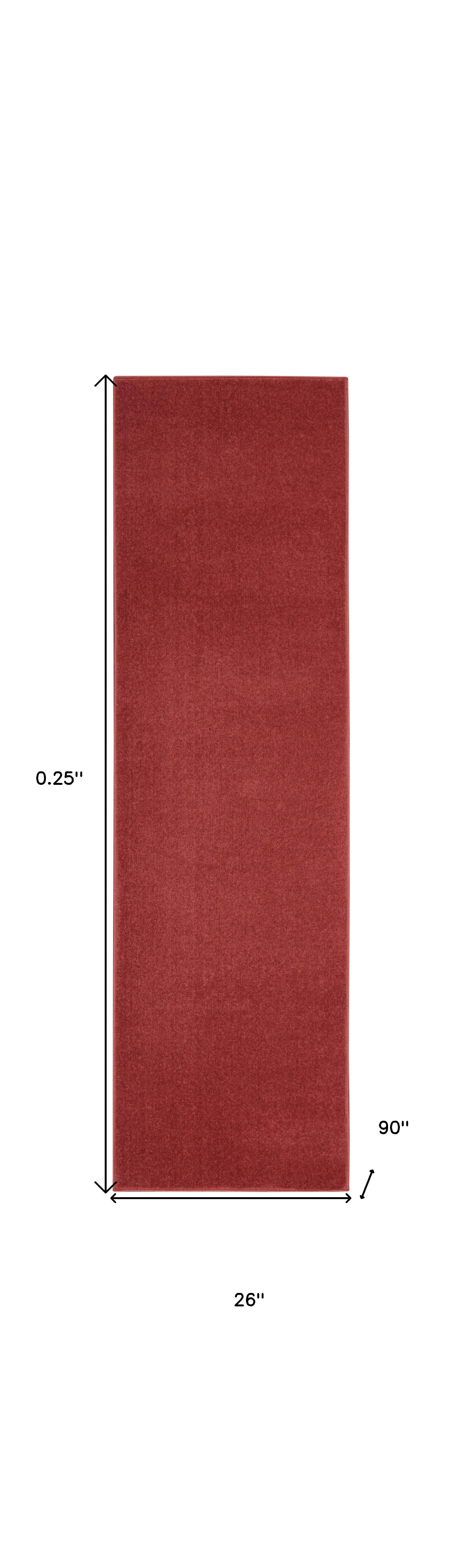 2' X 8' Brick Red Non Skid Indoor Outdoor Runner Rug - Outdoor