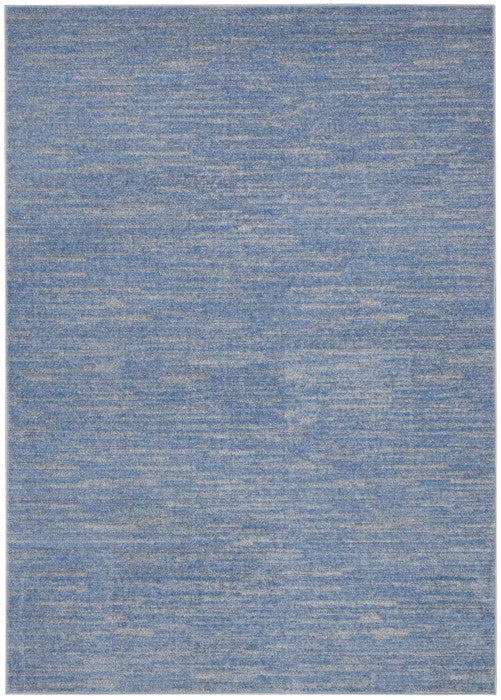 5' X 7' Blue And Gray Indoor Outdoor Area Rug - Outdoor