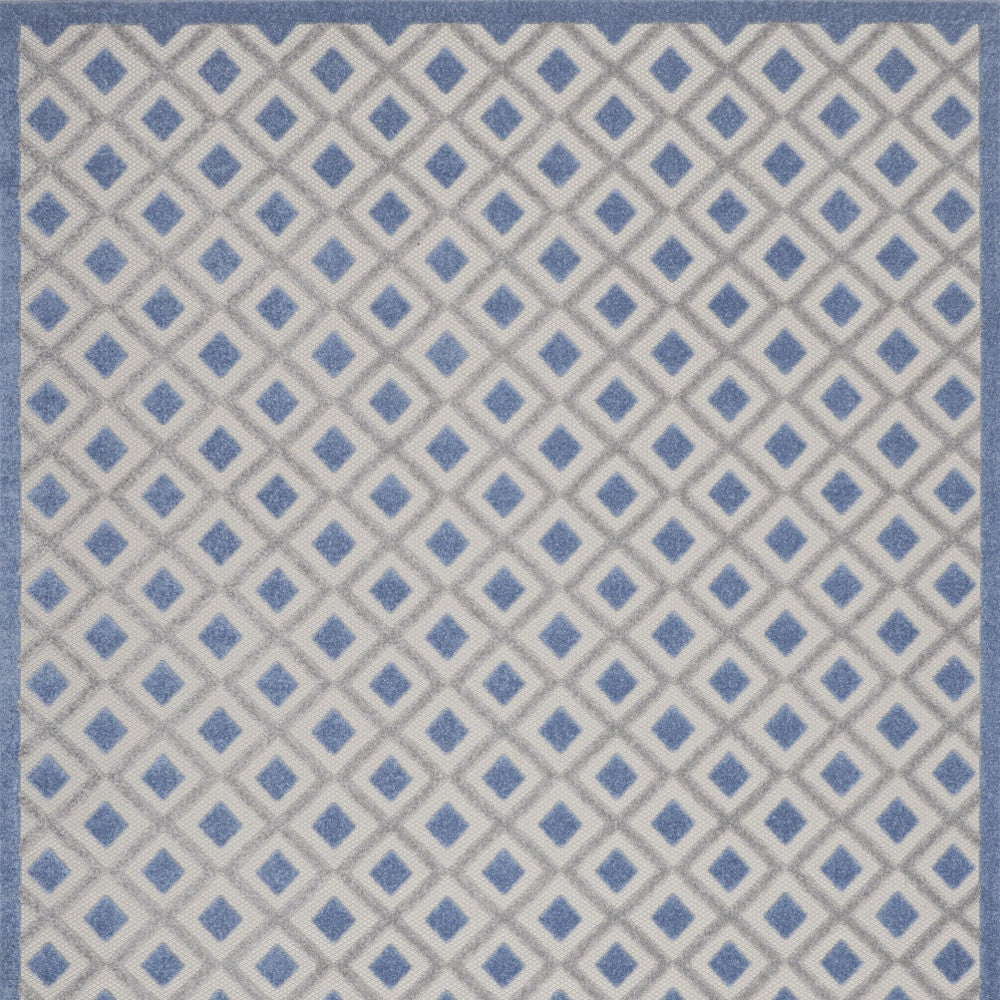 9' X 12' Blue And Gray Indoor Outdoor Area Rug - Outdoor